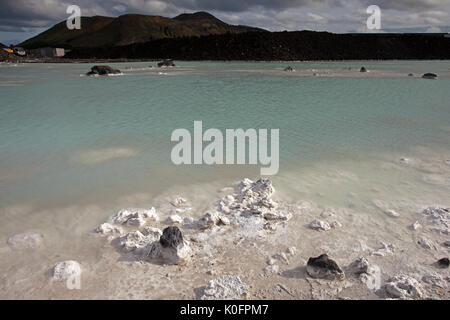 Geothermieanlage Abfluss Wasser oder so genannte "Blaue Lagune Stockfoto