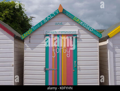 Holzhütten Am Goodrington Sands, Paignton, Devon Stockfoto