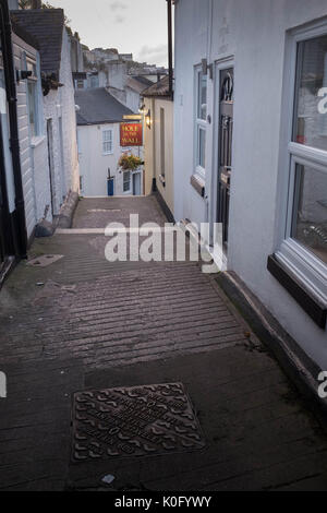 Loch in der Wand, das älteste Pub in Torquay. Stockfoto