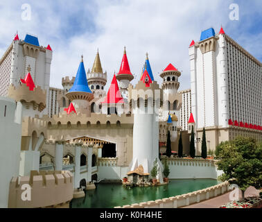 Las Vegas, Nevada, Vereinigte Staaten von Amerika - Mai 05, 2016: Excalibur Hotel and Casino eines der vielen Hotels mit Attraktionen für Kinder, in geöffnet Stockfoto