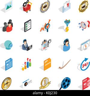 Exzellenz Symbole gesetzt, isometrische Stil Stock Vektor