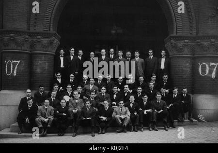 Gruppenfoto der Johns Hopkins Universität Klasse von 1907, 1907. Stockfoto