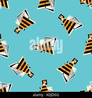 Bienen nahtlose Muster. Abstrakte Honigbiene vector Hintergrund. Lustige Textur für Tapeten, Verpackung, Textil Design, Oberflächenstruktur, Stoff. Stock Vektor