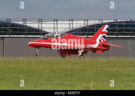 Die roten Pfeile zeigen an der Biggin Hill Festival der Flug Stockfoto