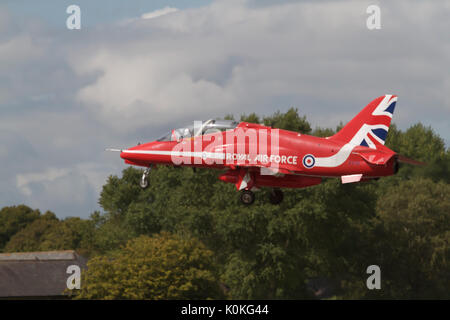 Die roten Pfeile zeigen an der Biggin Hill Festival der Flug Stockfoto