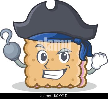 Pirate keks Zeichentrickfigur Stil Stock Vektor