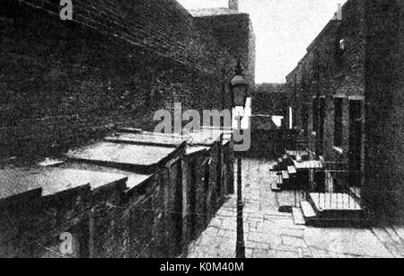 1939 - Innenhöfe mit Bradford's Old zurück Reihenhäuser zu zurück Stockfoto