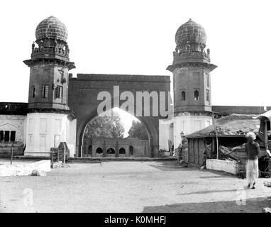 Alte vintage Laterne Folie von Mekka Tor, bijapur, Karnataka, Indien, Asien Stockfoto