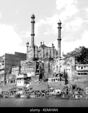 Alte vintage Laterne Folie von alamgir Moschee, Varanasi, Uttar Pradesh, Indien, Asien Stockfoto