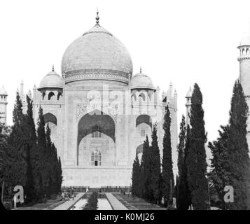 Alte vintage Laterne Folie des Taj Mahal, Agra, Uttar Pradesh, Indien, Asien Stockfoto