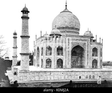 Alte vintage Laterne Folie des Taj Mahal, Agra, Uttar Pradesh, Indien, Asien Stockfoto