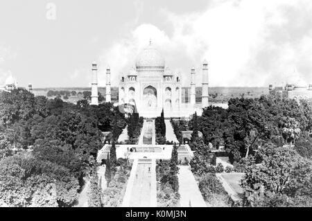 Alte vintage Laterne Folie des Taj Mahal, Agra, Uttar Pradesh, Indien, Asien Stockfoto