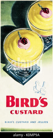 1940er Jahre alten Vintage original advert Werbung Vogel Pudding und Gelees in Magazin ca. 1946 wenn Verbrauchsmaterialien wurden noch unter post eingeschränkt - Krieg Rationierung Stockfoto