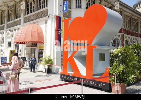 Ich liebe KL Skulptur an der Stadt Kuala Lumpur Galerie Stockfoto