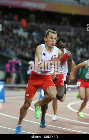 Lukasz WIETECKI von Polen in der Männer 800m T13 Finale auf der Welt Para Meisterschaften in London 2017 Stockfoto