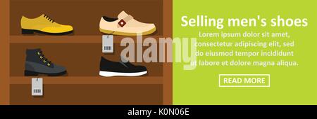 Verkauf mens Schuhe banner horizontale Konzept Stock Vektor