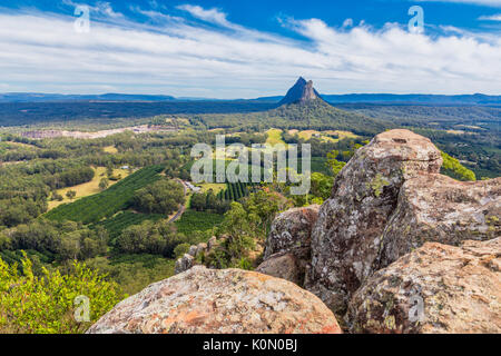 Blick vom Gipfel des Mount Ngungun, Glas Haus Berge, Sunshine Coast, Queensland, Australien Stockfoto