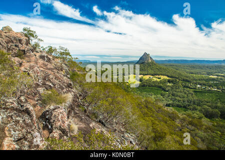 Blick vom Gipfel des Mount Ngungun, Glas Haus Berge, Sunshine Coast, Queensland, Australien Stockfoto