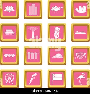 Singapur Symbole rosa Stock Vektor