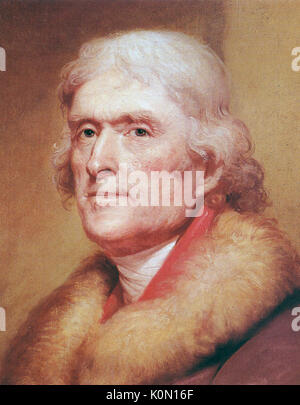 THOMAS JEFFERSON (1743-1826), dritter Präsident der Vereinigten Staaten. Künstler unbekannt. Stockfoto