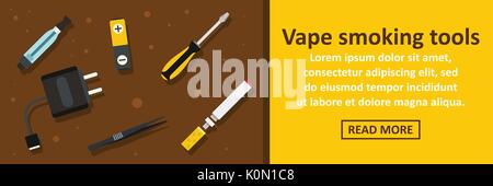 Vape rauchen Tools banner horizontale Konzept Stock Vektor