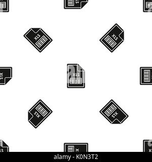 Datei XLS Muster nahtlose Schwarz Stock Vektor