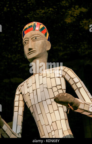 Skulpturen aus Abfall an der Rock Garden in Chandigarh Stockfoto