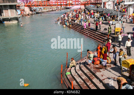 In Haridwar Pilger Stockfoto