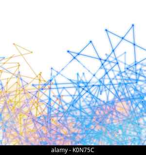 Plexus Effekt tech Hintergrund Der futurtic Mesh von Drähten und Dreiecke Stockfoto