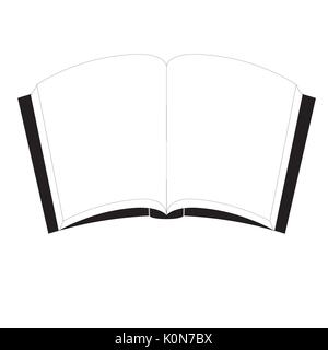 Vector Abbildung: offenes Buch mit leeren, weißen Seiten Stock Vektor