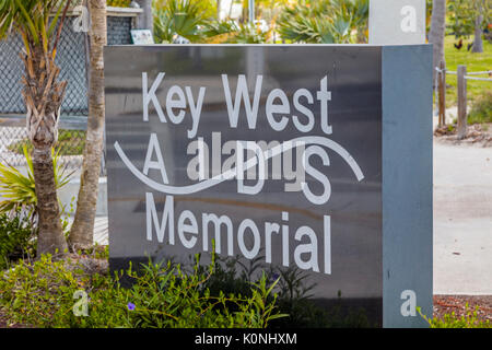 Der Key West AIDS Memorial in der White Street Pier in Key West Florida Stockfoto