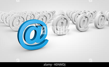 Web Kontakt konzeptionelle abstraktes Bild mit Symbol und das Symbol 3D-Abbildung. Stockfoto