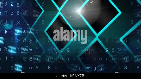 Digital composite der Abstrakten Übergang mit Buchstaben und Zahlen Stockfoto