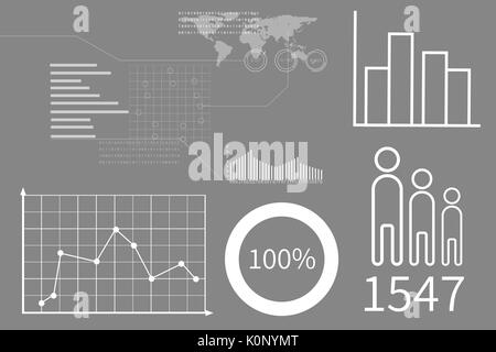 Digital composite von Business Interface mit Grafiken Stockfoto