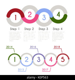 Progress chart Statistik Konzept. Infografik Vorlage für die Präsentation. Timeline statistischen Diagramms. Business Flow Diagramm. Stockfoto