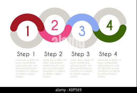 Progress chart Statistik Konzept. Infografik Vorlage für die Präsentation. Timeline statistischen Diagramms. Business Flow Diagramm. Stockfoto