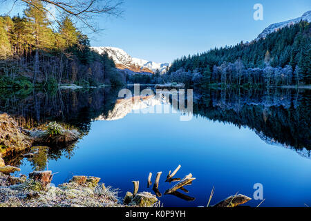 Winter ruhig auf Glencoe lochan Stockfoto