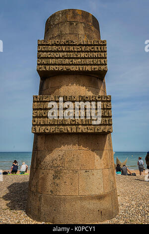 Kriegerdenkmal in Omaha Beach in Frankreich Stockfoto
