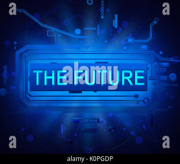 3d-Abbildung der Darstellung abstrakter Platine Bauteile mit einem zukünftigen Konzept. Stockfoto