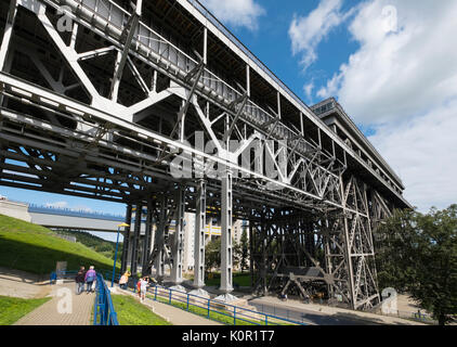 Blick auf die Altstadt Schiff Lift in Niederfinow in Brandenburg, Deutschland Stockfoto