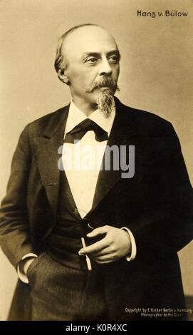 Hans von Bülow (Bülow) Portrait. Deutsche Pianist und Dirigent. Erster Ehemann von Cosima Liszt. 1830-1894. Stockfoto