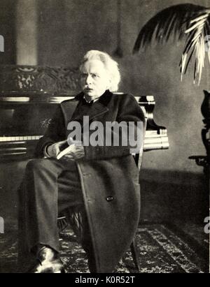 Edvard Grieg - Porträt des norwegischen Komponisten am Klavier im Jahr 1906. 15. Juni 1843 - 4. September 1907. Stockfoto