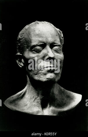 Gustav Mahlers Totenmaske 1860-1911. Von Carl Moll. Stockfoto