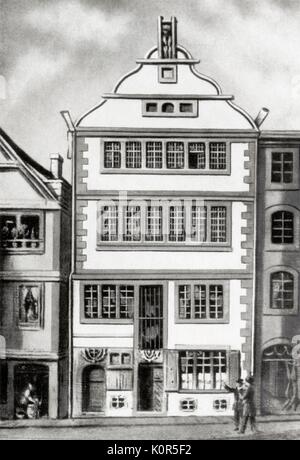 Beethovens Eltern Haus an der Rheingasse in Bonn. Ludwig van Beethoven: Deutscher Komponist 1770 - 1827 Stockfoto