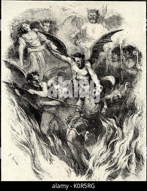 Hector Berlioz' "Damnation Faust", Orchester Partitur Abdeckung durch Sorrieu (1854). Der französische Komponist, 1803-1869. Stockfoto