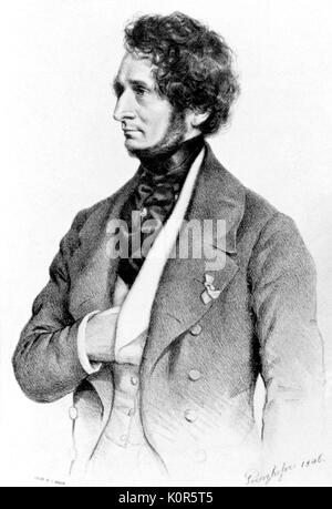 Hector Berlioz durch Prinzhofer 1846 der französische Komponist, 11. Dezember 1803 - 8. März 1869 Stockfoto