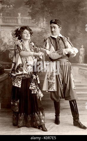 LEHAR. Franz Szene aus Lustige Witwe mit Lily Elsie und Joseph Coyne. (Marsovian' Kostüm). London Premiere Juni 1907, Daly's Theatre. Ungarische Komponist 1870-1948. Stockfoto