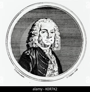 GEMINIANI, Francesco - Portrait. Italienischer Violinist und Komponist, (1687-1762). Schüler von Corelli in Rom