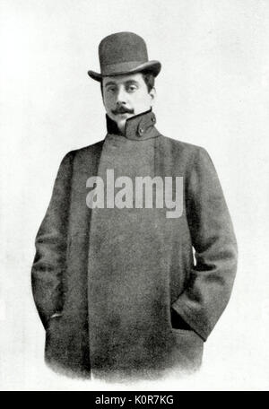 PUCCINI, Giacomo portrait tragen Melone. Italienischer Komponist (1858-1924) Stockfoto