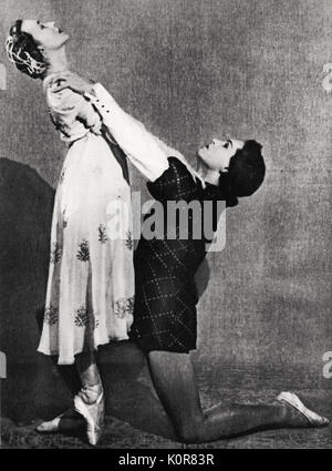 Galina Ulanova und Sergeyev in Sergej Prokofjews Ballett "Romeo und Julia" für das Jahr 1940 Premiere Kirow, Leningrad, russischer Komponist (1891 - 1953). GU: 8 Januar 1910 - 21. März 1998. Stockfoto